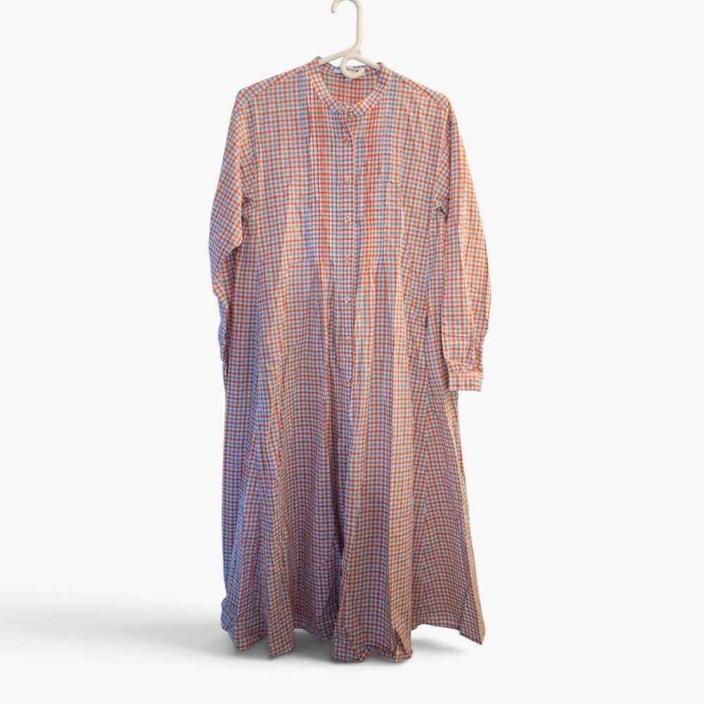 Oversized Gingham Check Ines De La Fressange Uniqlo Womens Plaid Shirt Dress S